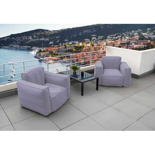 Fauteuil Salon De Jardin Modulable 90x75x65cm Gris