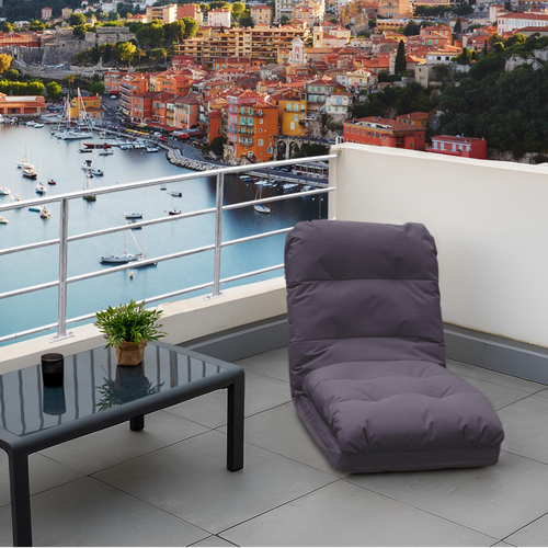 Fauteuil Convertible  Réglable à 6 Positions 70x60cm Gris Foncé