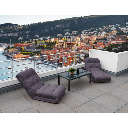 Fauteuil Convertible  Réglable à 6 Positions 70x60cm Gris Foncé