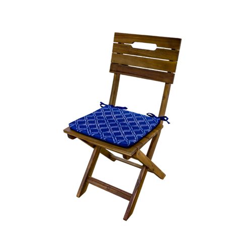 Lot De 4 Galettes De Chaise Motif Nautique Bleu 35x35 Cm