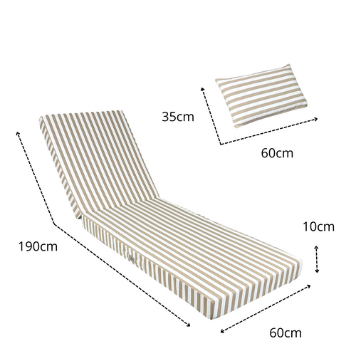 Coussin Bain De Soleil Premium Avec Coussin - Rayures Beiges