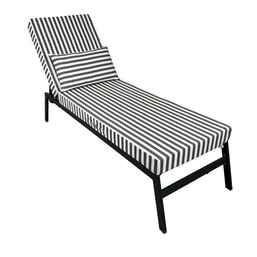 Coussin Bain De Soleil Premium Avec Coussin - Rayures Gris Foncés