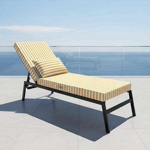 Coussin Bain De Soleil Premium Avec Coussin - Rayures Jaunes