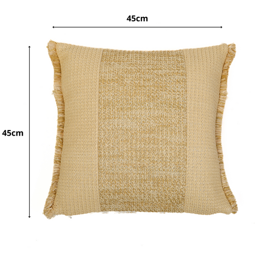 Housse De Coussin Effet Raphia - Carré - 45x45cm - à Bande