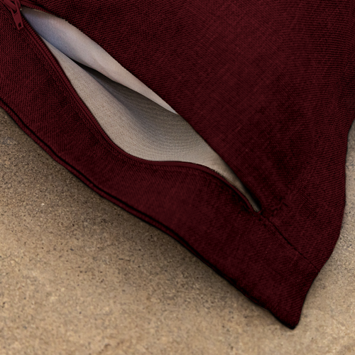 Pouf Intérieur XL - Housse Effet Lin - 150x100cm - Prune