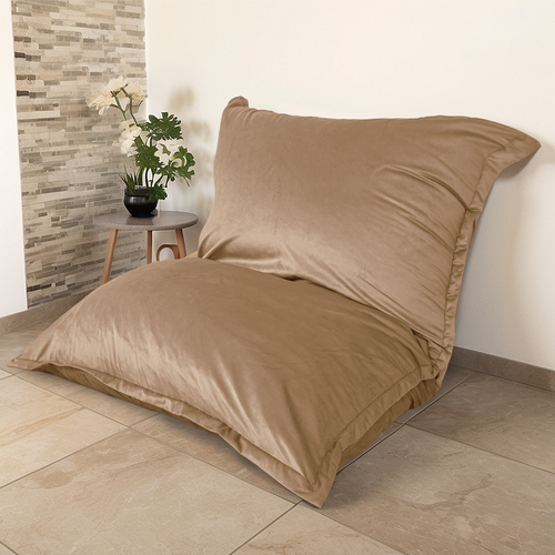 Pouf Intérieur XXL - Housse Velours - 190x155cm  - Beige