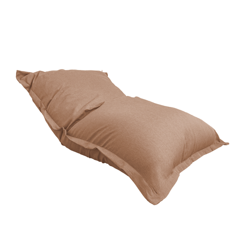 Pouf Intérieur XXL - Housse Effet Lin - 190x155cm  - Marron