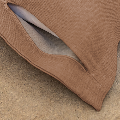 Pouf Intérieur XXL - Housse Effet Lin - 190x155cm  - Marron