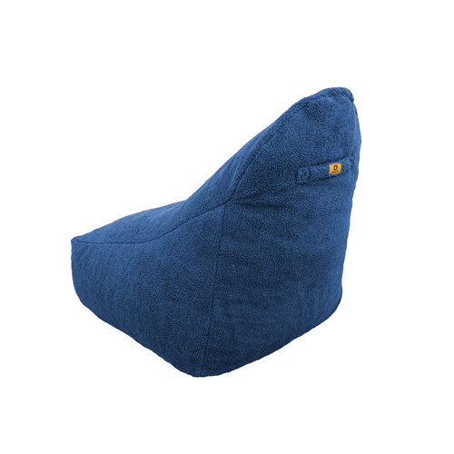 Pouf Fauteuil XXL Tissu Sherpa - 120x70x90 Cm - Bleu