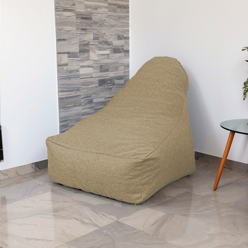 Pouf Fauteuil XXL Tissu Effet Lin - 120x70x90 Cm - Beige