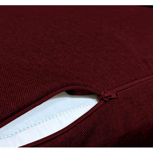 Coussins Pour Fauteuil Effet Lin Déhoussable 50x50cm Prune