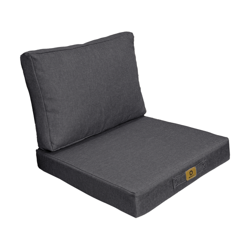 Coussins Pour Fauteuil Effet Lin Déhoussable 50x50cm Gris Chiné