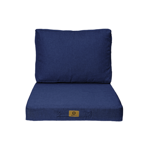 Coussins Pour Fauteuil Effet Lin Déhoussable 50x50cm Bleu Indigo