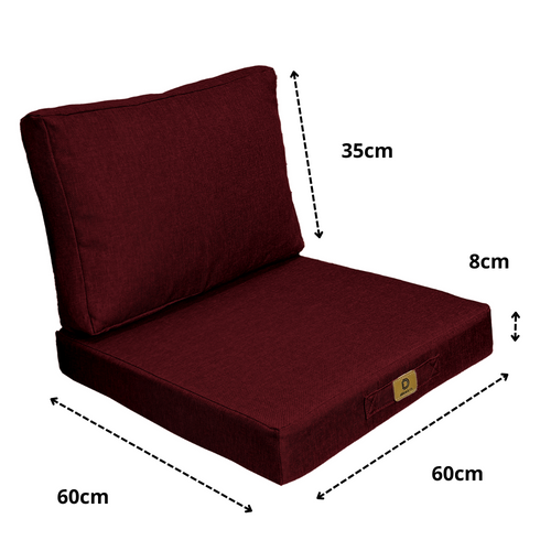 Coussins Pour Fauteuil Effet Lin Déhoussable 60x60cm Prune