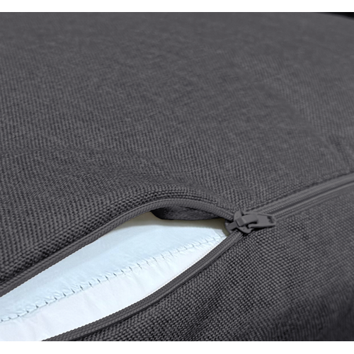 Coussins Pour Fauteuil Effet Lin Déhoussable 60x60cm Gris Chiné