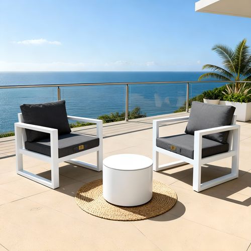 Coussins Pour Fauteuil Effet Lin Déhoussable 60x60cm Gris Chiné