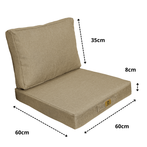 Coussins Pour Fauteuil Effet Lin Déhoussable 60x60cm Beige