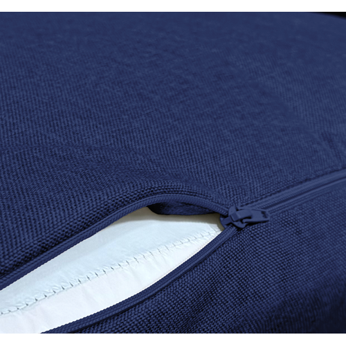 Coussins Pour Fauteuil Effet Lin Déhoussable 60x60cm Bleu Indigo