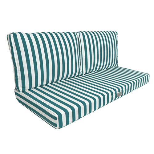 Coussins Pour Salon De Jardin Déhoussable 120x60cm Rayure Vert
