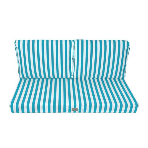 Coussins Pour Salon De Jardin Déhoussable 120x60cm Rayure Turquoise