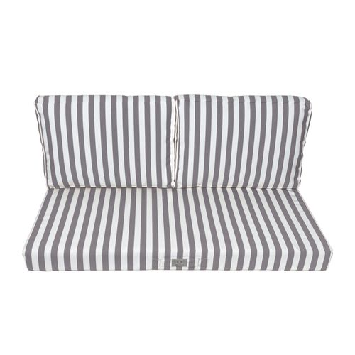 Coussins Pour Salon De Jardin Déhoussable 100x50cm Rayure Gris Foncé