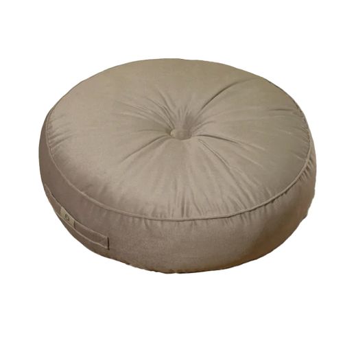 Pouf En Velours Diamètre 60 Ensemble De 2 - Gris Clair