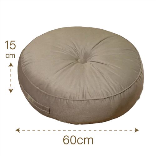 Pouf En Velours Diamètre 60 Ensemble De 2 - Gris Clair