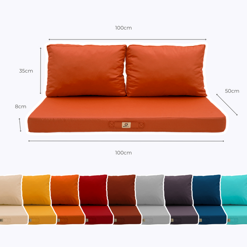 Coussins Pour Salon De Jardin Déhoussable 100x50cm Orange