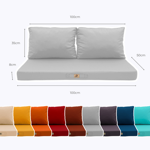 Coussins Pour Salon De Jardin Déhoussable 100x50cm Gris Galet