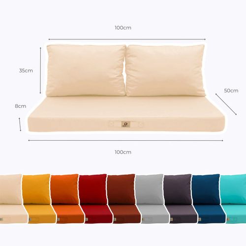 Coussins Pour Salon De Jardin Déhoussable 100x50cm Beige