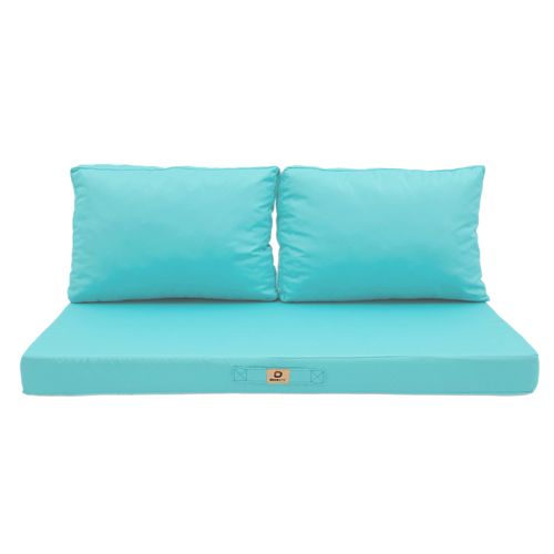 Coussins Pour Salon De Jardin Déhoussable 120x60cm Bleu Caraïbes
