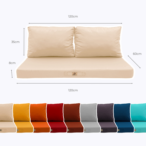 Coussins Pour Salon De Jardin Déhoussable 120x60cm Beige