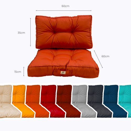 Coussins Pour Salon De Jardin Capitonné 60x60cm Orange