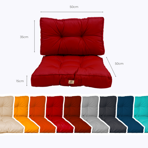 Coussins Pour Salon De Jardin Capitonné 50x50cm Rouge