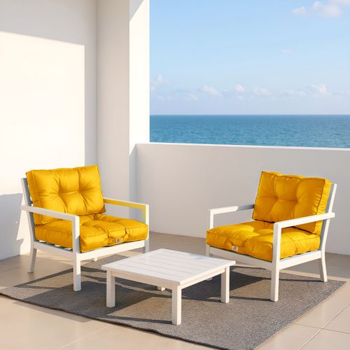 Coussins Pour Salon De Jardin Capitonné 50x50cm Jaune