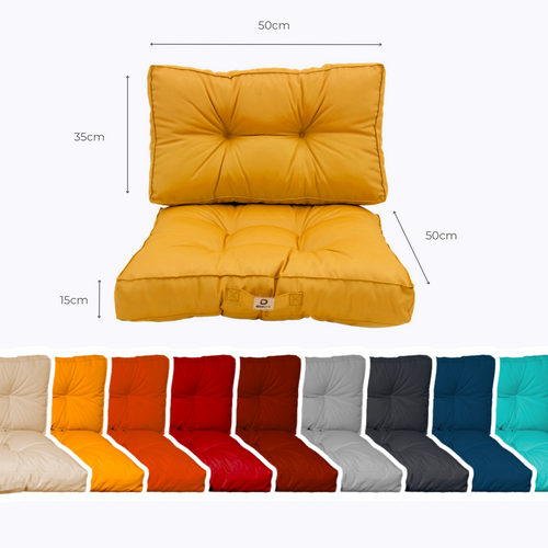 Coussins Pour Salon De Jardin Capitonné 50x50cm Jaune