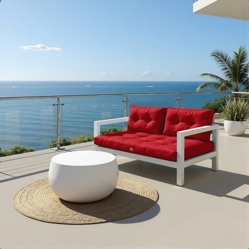 Coussins Pour Salon De Jardin Capitonné 120x60cm Rouge