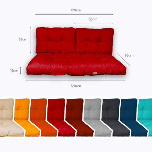 Coussins Pour Salon De Jardin Capitonné 120x60cm Rouge