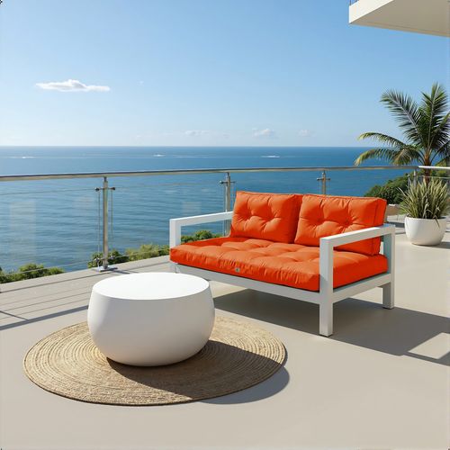 Coussins Pour Salon De Jardin Capitonné 120x60cm Orange