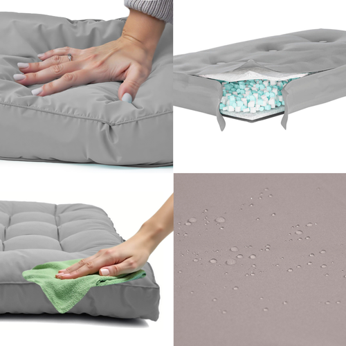 Coussins Pour Salon De Jardin Capitonné 120x60cm Gris Galet