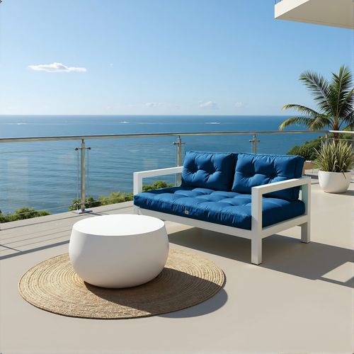 Coussins Pour Salon De Jardin Capitonné 120x60cm Bleu Petrole