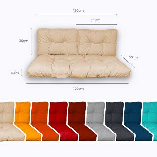 Coussins Pour Salon De Jardin Capitonné 120x60cm Beige