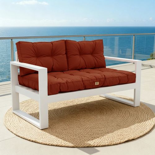 Coussins Pour Salon De Jardin Capitonné 100x50cm Terracotta