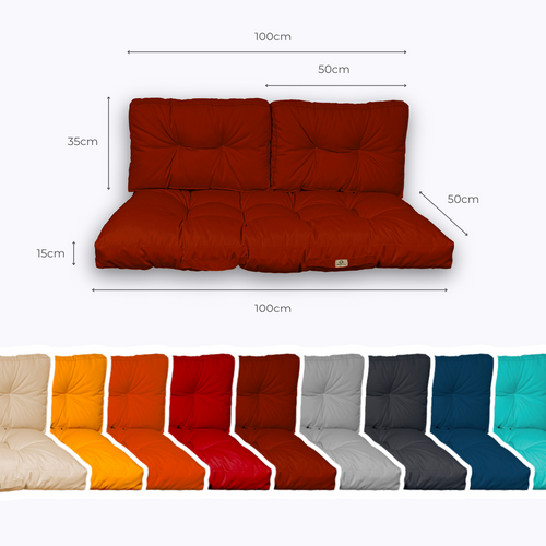 Coussins Pour Salon De Jardin Capitonné 100x50cm Terracotta