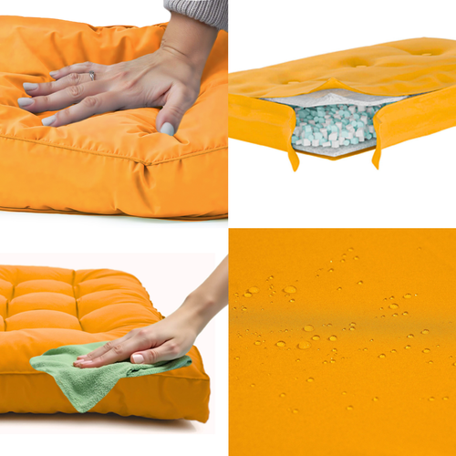 Coussins Pour Salon De Jardin Capitonné 100x50cm Jaune