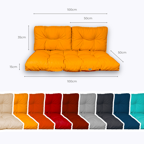 Coussins Pour Salon De Jardin Capitonné 100x50cm Jaune