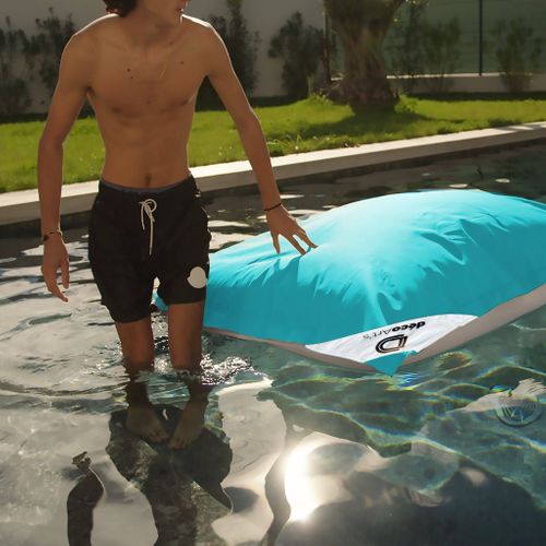 Housse Pour Pouf Géant XXL 180x140cm Flottant Pour Piscine - Bleu Caraïbes