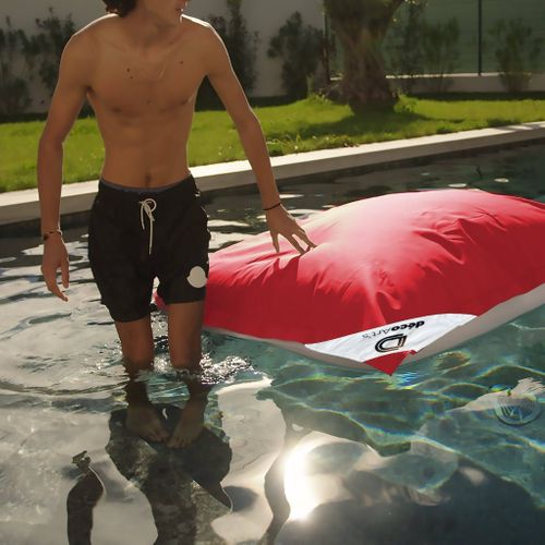 Housse Pour Pouf Géant XXL 180x140cm Flottant Pour Piscine - Rouge Piment