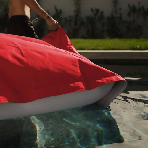 Housse Pour Pouf Géant XXL 180x140cm Flottant Pour Piscine - Rouge Piment