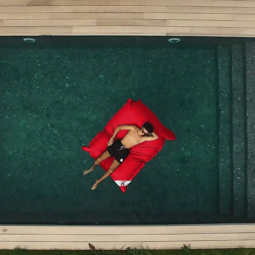 Housse Pour Pouf Géant XXL 180x140cm Flottant Pour Piscine - Rouge Piment